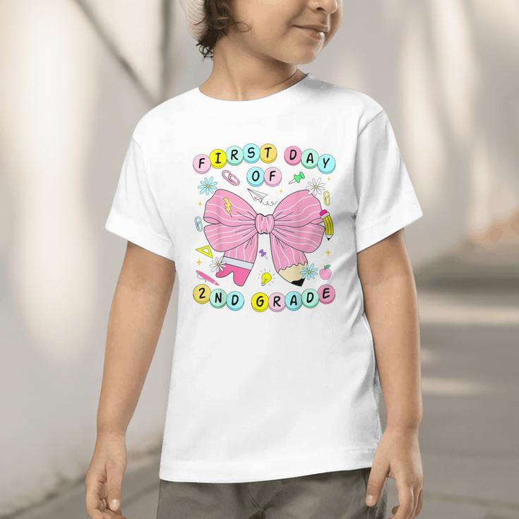 First Day Of 2nd Grade Girls Coquette Back To School Kids Graphic Toddler T-Shirt First Day Of 2nd Grade Girls Coquette Back To School Kids Graphic Toddler T-Shirt