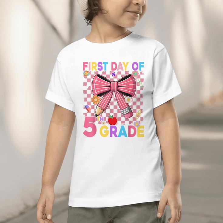 First Day Of 5th Grade Coquette Back To School Girls Kids Graphic Toddler T-Shirt First Day Of 5th Grade Coquette Back To School Girls Kids Graphic Toddler T-Shirt