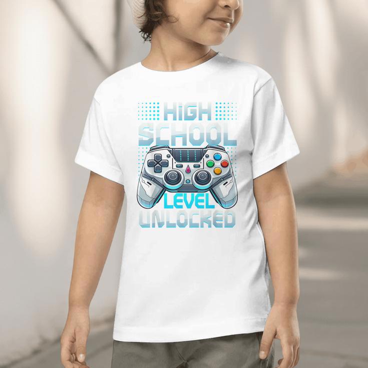 First Day Of High School Level Unlocked Back To School Gamer Graphic Toddler T-Shirt First Day Of High School Level Unlocked Back To School Gamer Graphic Toddler T-Shirt