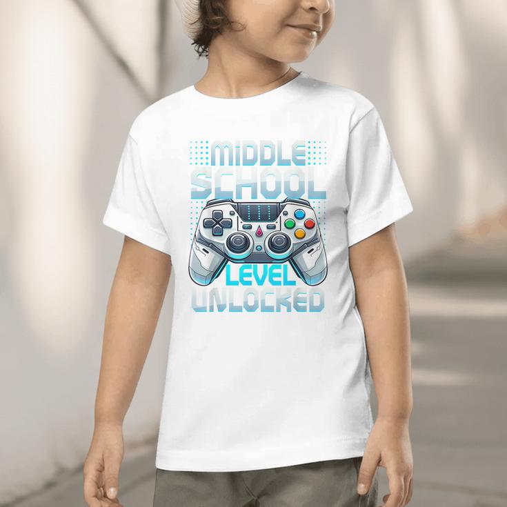 First Day Of Middle School Level Unlocked Back To School Graphic Toddler T-Shirt
