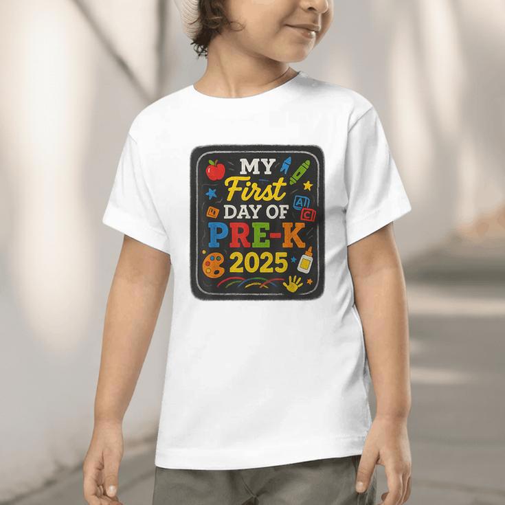 My First Day Of Pre-K 2025 Back To School Kids Graphic Toddler T-Shirt My First Day Of Pre-K 2025 Back To School Kids Graphic Toddler T-Shirt
