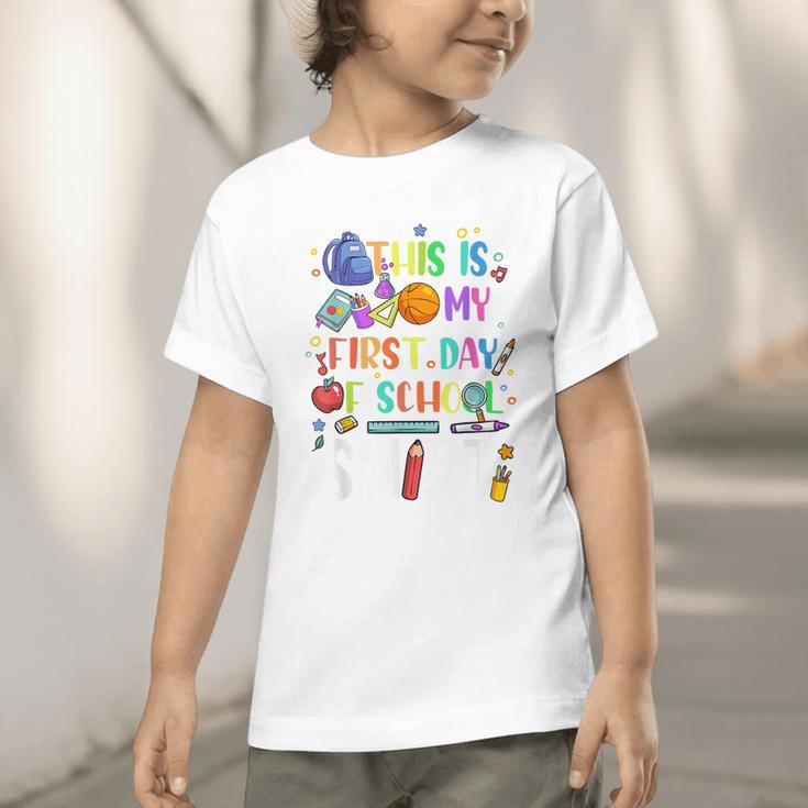 This Is My First Day Of School Boys Girls Kid Back To School Graphic Toddler T-Shirt This Is My First Day Of School Boys Girls Kid Back To School Graphic Toddler T-Shirt