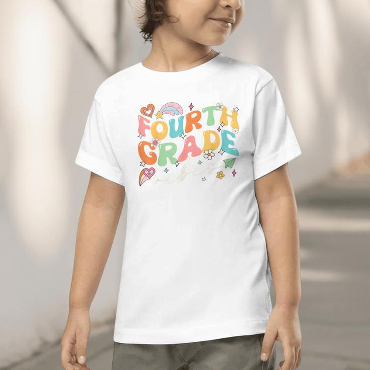 Fourth Grade Vibes 4th Grade Team Groovy Back To School Graphic Toddler T-Shirt