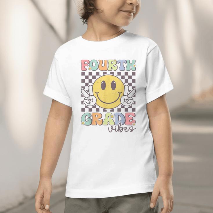 Fourth Grade Vibes Smile Face 4th Grade Team Back To School Graphic Toddler T-Shirt Fourth Grade Vibes Smile Face 4th Grade Team Back To School Graphic Toddler T-Shirt