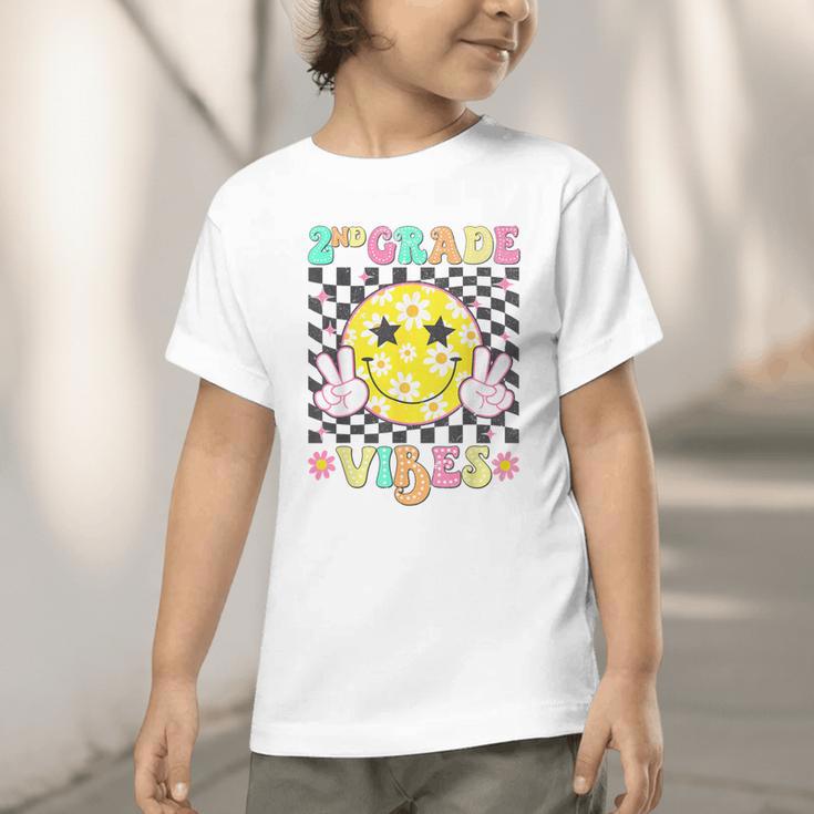 Girls 2nd Grade Vibes Smile Face Back To School Second Grade Graphic Toddler T-Shirt