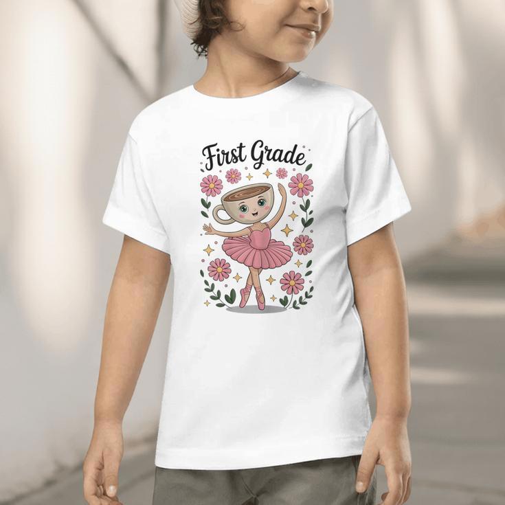 Girls Back To School Cappuccina Italian Brainrot First Grade Graphic Toddler T-Shirt Girls Back To School Cappuccina Italian Brainrot First Grade Graphic Toddler T-Shirt