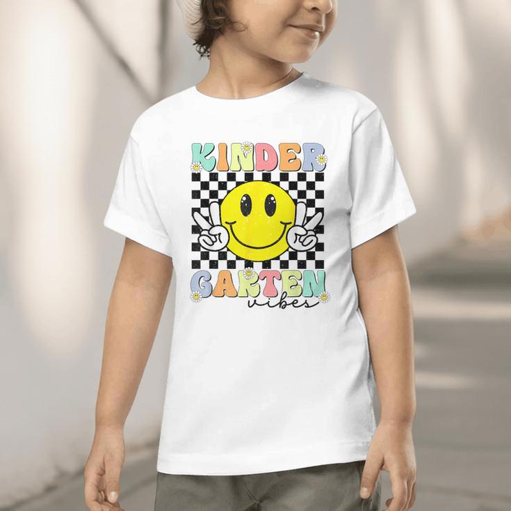 Girls Kindergarten Vibes Smile Face Back To School Kinder Graphic Toddler T-Shirt