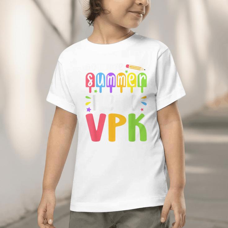 Goodbye Summer Hello VPK First Day Of VPK Back To School Graphic Toddler T-Shirt