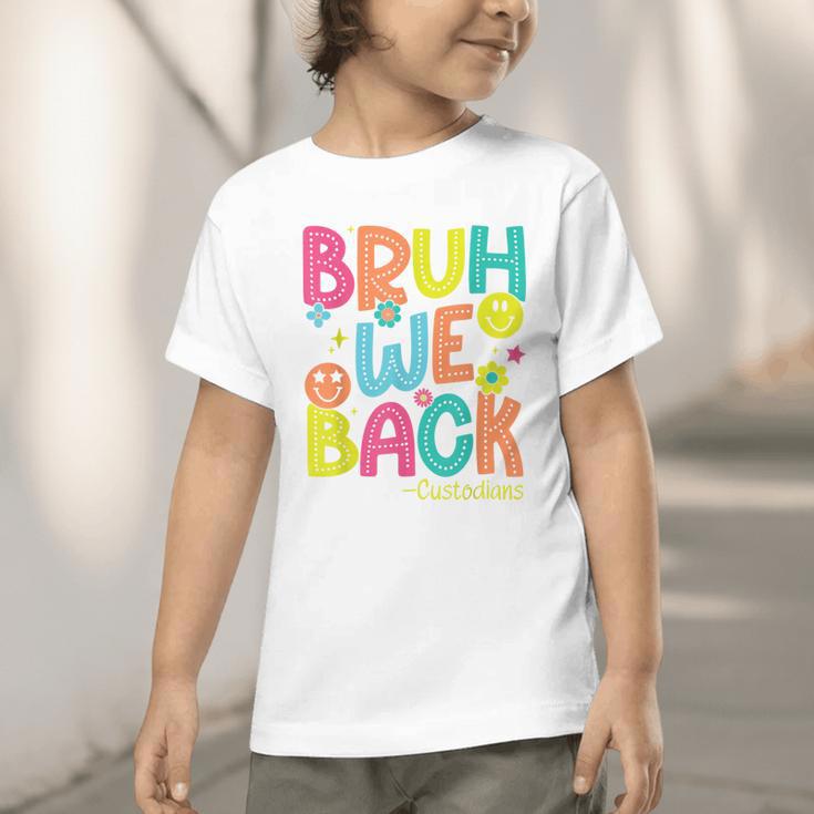 Groovy Custodian Bruh We Back To School Janitor Retro Graphic Toddler T-Shirt Groovy Custodian Bruh We Back To School Janitor Retro Graphic Toddler T-Shirt