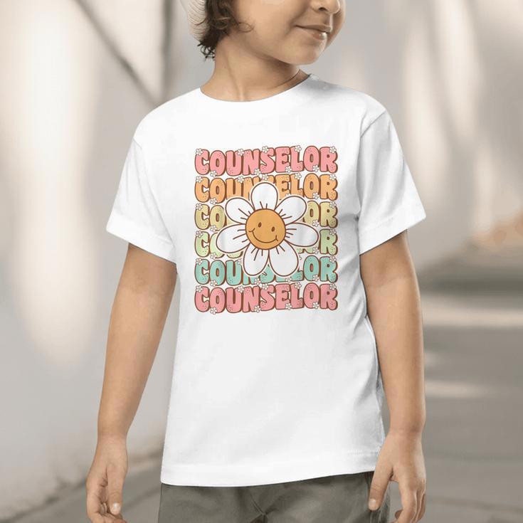 Groovy School Counselor Cute Daisy Flower Back To School Graphic Toddler T-Shirt Groovy School Counselor Cute Daisy Flower Back To School Graphic Toddler T-Shirt