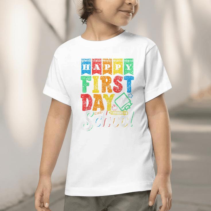 Happy First Day Of School Pupil Kids Grade Back To School 1 Graphic Toddler T-Shirt Happy First Day Of School Pupil Kids Grade Back To School 1 Graphic Toddler T-Shirt