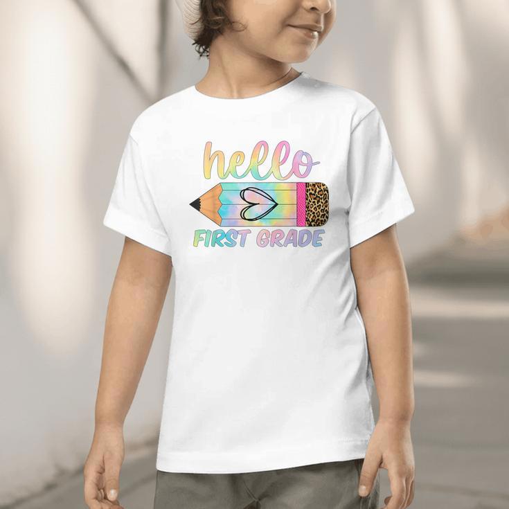 Hello First Grade Back To School Pencil Tie Dye 1st Grade Graphic Toddler T-Shirt Hello First Grade Back To School Pencil Tie Dye 1st Grade Graphic Toddler T-Shirt