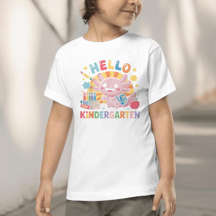 Hello Kindergarten Axolotl Back To School For Kids Graphic Toddler T-Shirt Hello Kindergarten Axolotl Back To School For Kids Graphic Toddler T-Shirt