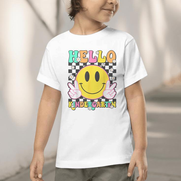 Hello Kindergarten Smile Face Back To School Girl Kid Graphic Toddler T-Shirt Hello Kindergarten Smile Face Back To School Girl Kid Graphic Toddler T-Shirt