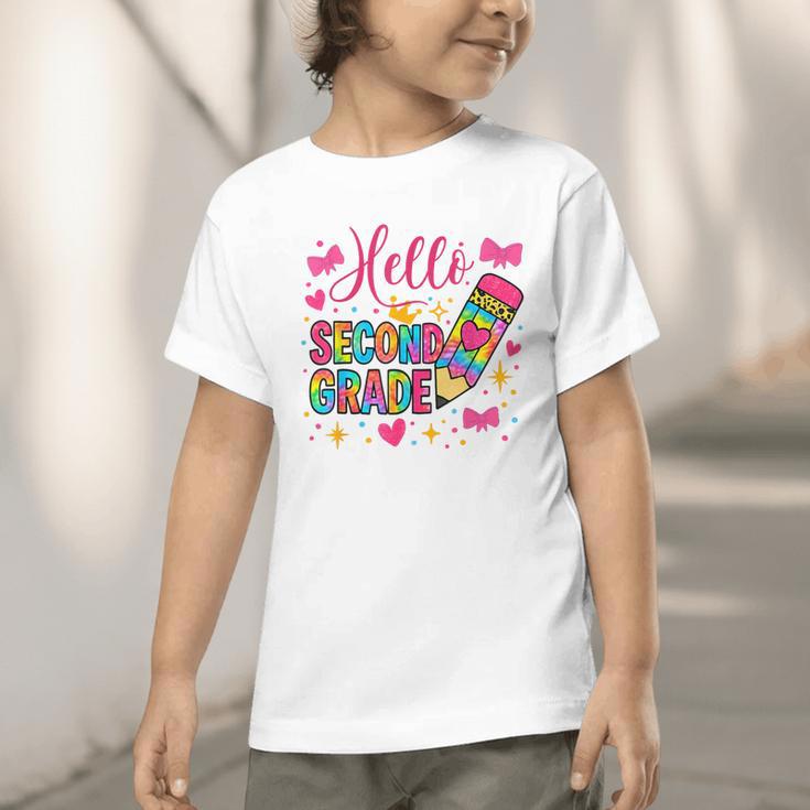 Hello Second Grade Colorful Pencil Tie Dye Back To School Graphic Toddler T-Shirt Hello Second Grade Colorful Pencil Tie Dye Back To School Graphic Toddler T-Shirt