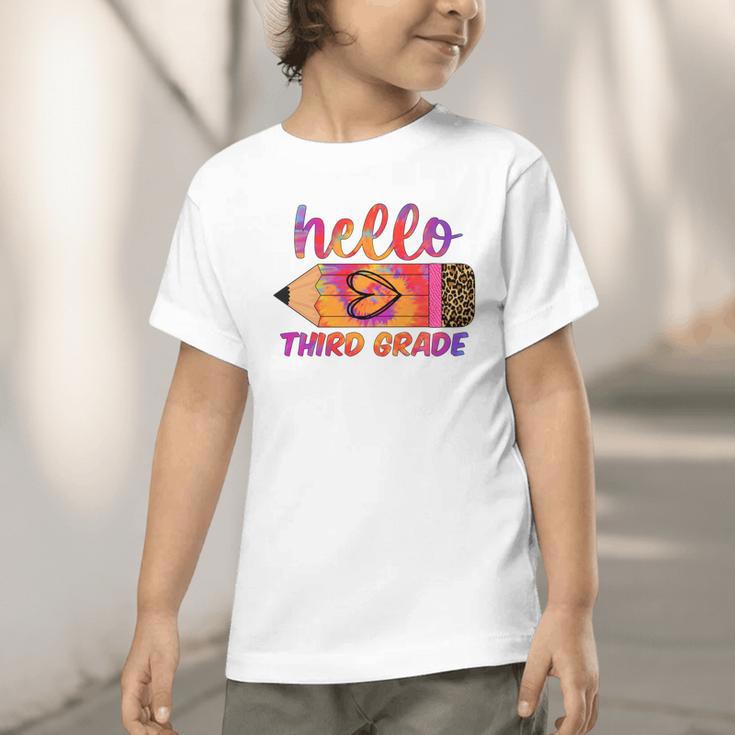 Hello Third Grade Back To School Pencil Tie Dye 3rd Grade Performance Graphic Toddler T-Shirt Hello Third Grade Back To School Pencil Tie Dye 3rd Grade Performance Graphic Toddler T-Shirt