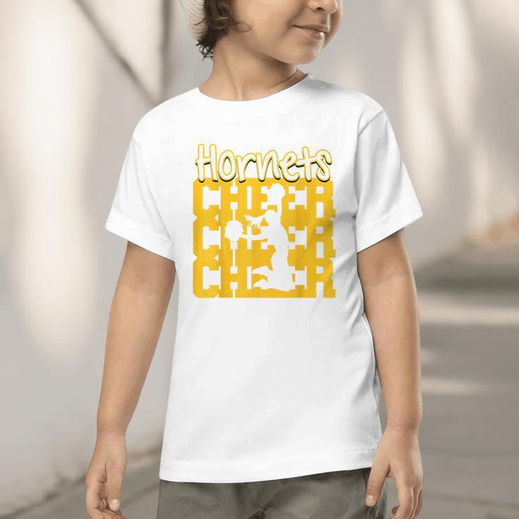 Hornets Cheer Back To School Cheerleading Spirit GY Graphic Toddler T-Shirt Hornets Cheer Back To School Cheerleading Spirit GY Graphic Toddler T-Shirt