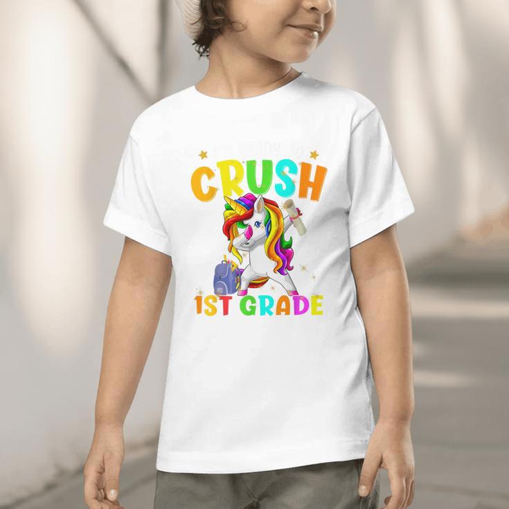 I'm Ready To Crush 1st Grade Dabbing Unicorn Back To School Graphic Toddler T-Shirt