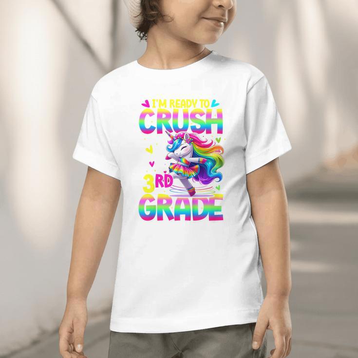 I'm Ready To Crush 3rd Grade Back To School Dancing Unicorn Graphic Toddler T-Shirt I'm Ready To Crush 3rd Grade Back To School Dancing Unicorn Graphic Toddler T-Shirt