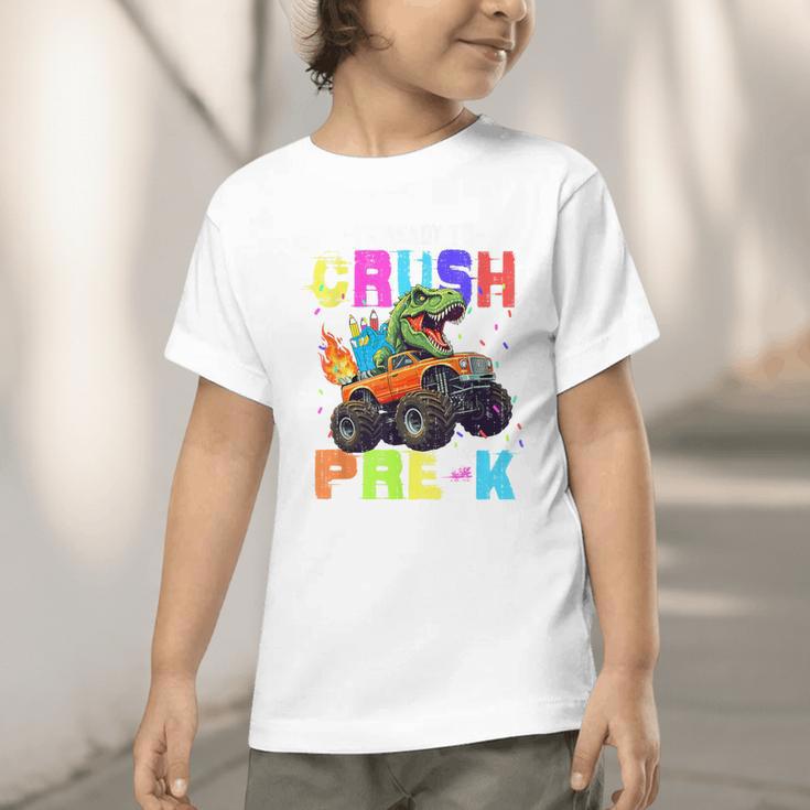 I'm Ready To Crush Pre-k Dinosaur Truck Back To School Boys Graphic Toddler T-Shirt