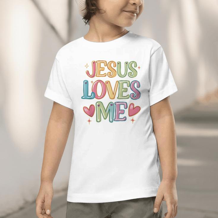 Jesus Loves Me Christian Kids Back To School Graphic Toddler T-Shirt Jesus Loves Me Christian Kids Back To School Graphic Toddler T-Shirt