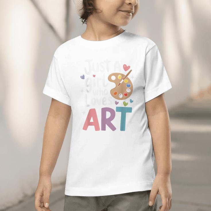 Just a Girl Who Loves Art Cute Back To School Kids Girls Graphic Toddler T-Shirt Just a Girl Who Loves Art Cute Back To School Kids Girls Graphic Toddler T-Shirt