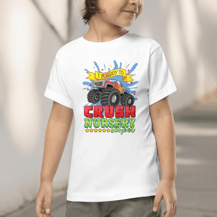 Kids Back To School Monster Truck Nursery Ready Crush First Day Graphic Toddler T-Shirt Kids Back To School Monster Truck Nursery Ready Crush First Day Graphic Toddler T-Shirt