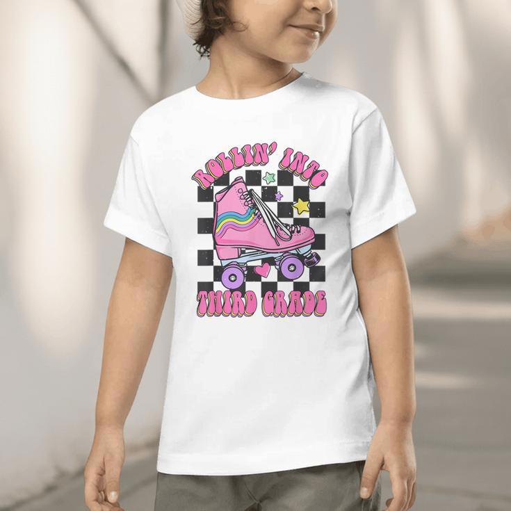 Kids Back To School Skating Rollin Into Third 3rd Grade Graphic Toddler T-Shirt Kids Back To School Skating Rollin Into Third 3rd Grade Graphic Toddler T-Shirt