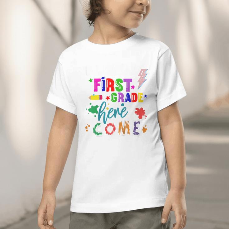 Kids Watch Out First Grade Here I Come 1st Grade Back To School Graphic Toddler T-Shirt Kids Watch Out First Grade Here I Come 1st Grade Back To School Graphic Toddler T-Shirt