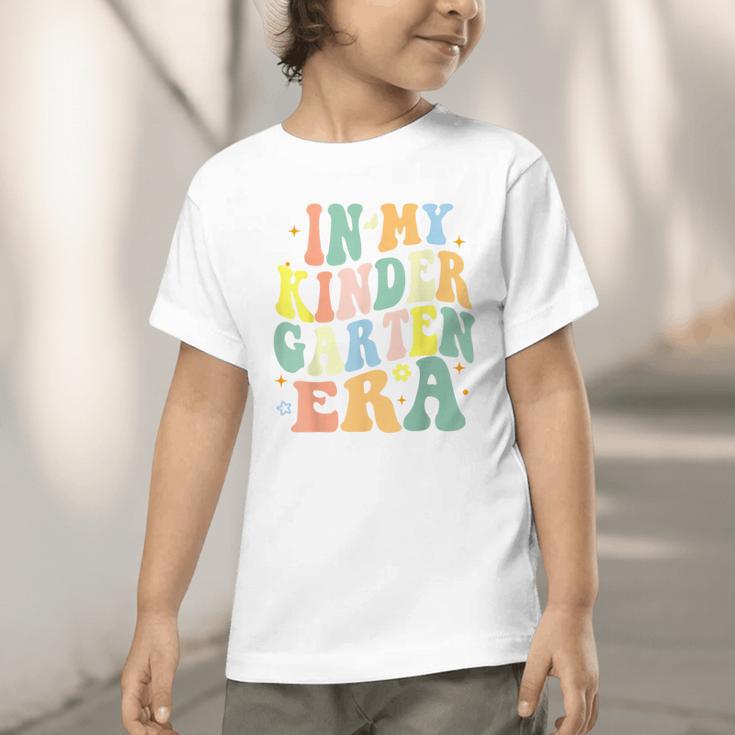 Kindergarten Era Happy Back To School Groovy Kids Boys Girls Graphic Toddler T-Shirt