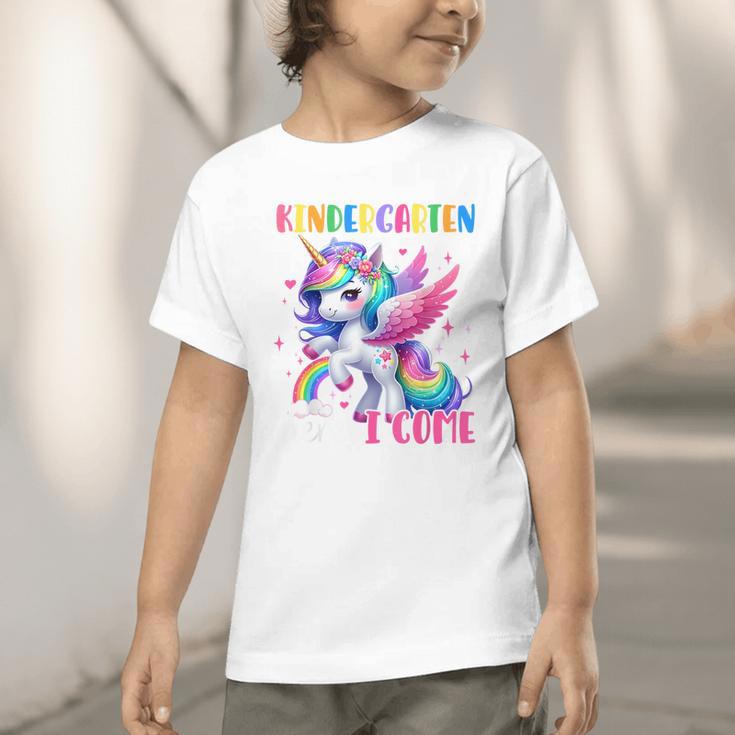 Kindergarten Here I Come Unicorn Girls Kids Back To School Graphic Toddler T-Shirt Kindergarten Here I Come Unicorn Girls Kids Back To School Graphic Toddler T-Shirt