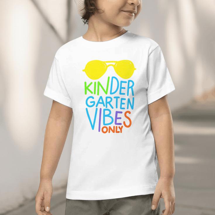 Kindergarten Vibes Only Glow Sunglasses Back To School Graphic Toddler T-Shirt Kindergarten Vibes Only Glow Sunglasses Back To School Graphic Toddler T-Shirt