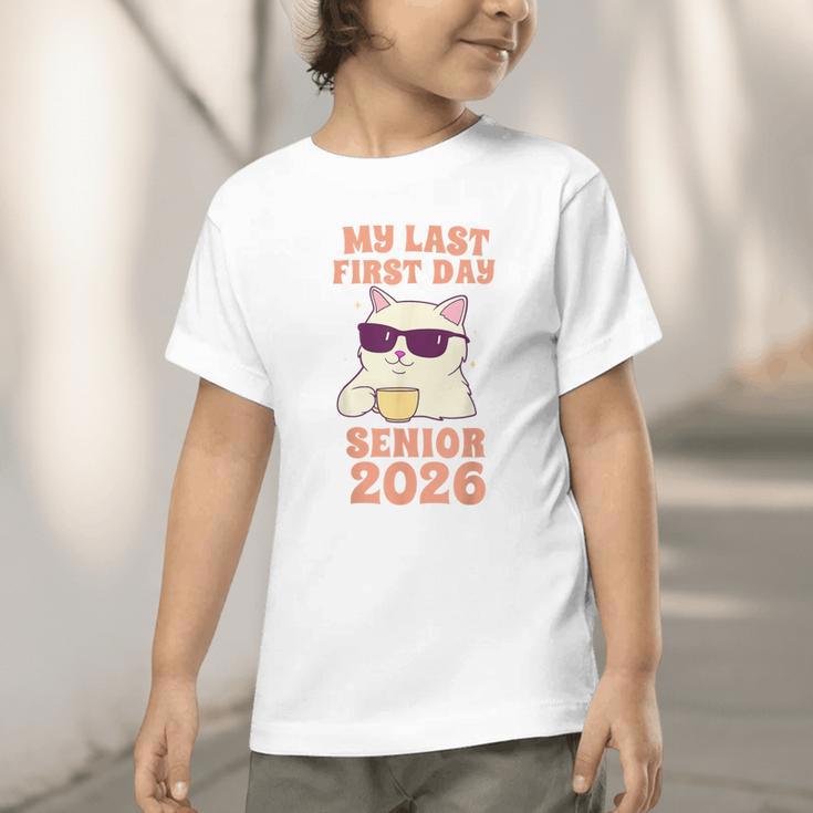 My Last First Day Senior 2026 Cat Back To School Class 2026 Graphic Toddler T-Shirt My Last First Day Senior 2026 Cat Back To School Class 2026 Graphic Toddler T-Shirt