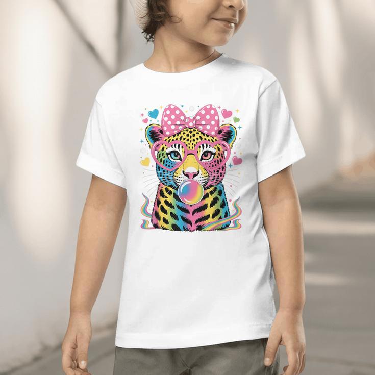 Leopard Glasses Blowing Bubble Gum Back To School Kids Graphic Toddler T-Shirt Leopard Glasses Blowing Bubble Gum Back To School Kids Graphic Toddler T-Shirt