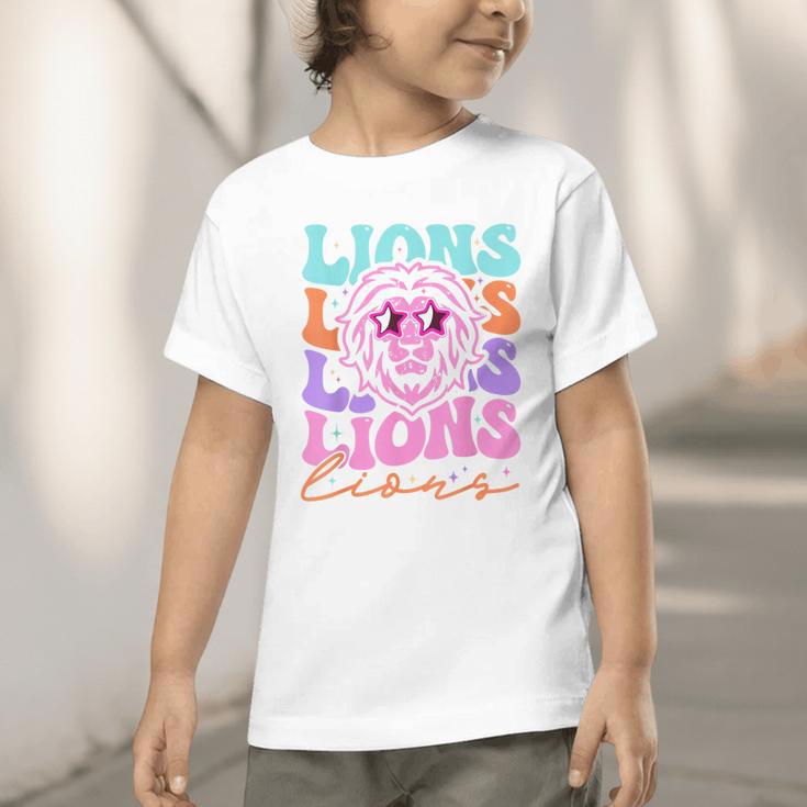 Lion Mascot Back To School Spirit Sports Men Women Groovy Graphic Toddler T-Shirt Lion Mascot Back To School Spirit Sports Men Women Groovy Graphic Toddler T-Shirt