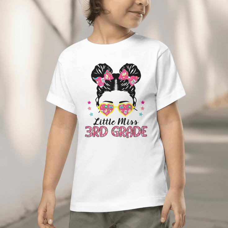Little Miss 3rd Grade Messy Bun Back To School Graphic Toddler T-Shirt Little Miss 3rd Grade Messy Bun Back To School Graphic Toddler T-Shirt