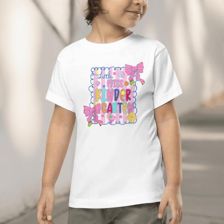 Little Miss Kindergarten Kids Girls Coquette Back To School Graphic Toddler T-Shirt