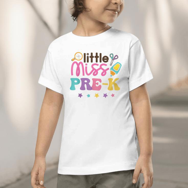 Little Miss Pre-K Preschool First Day Back To School Girls Graphic Toddler T-Shirt