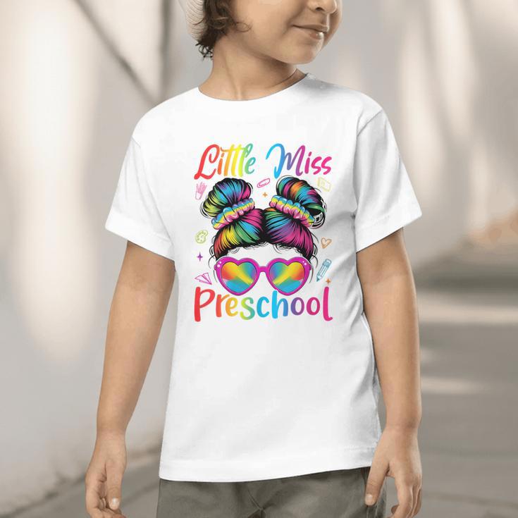 Little Miss Preschool Messy Bun Back To School Girl Women Graphic Toddler T-Shirt Little Miss Preschool Messy Bun Back To School Girl Women Graphic Toddler T-Shirt