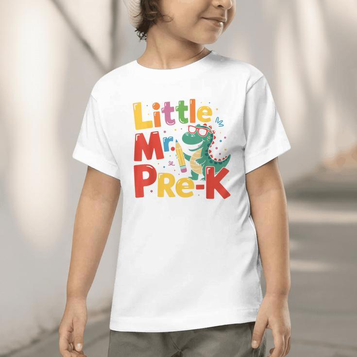 Little Mr Pre-K Dino Back To School Graphic Toddler T-Shirt Little Mr Pre-K Dino Back To School Graphic Toddler T-Shirt