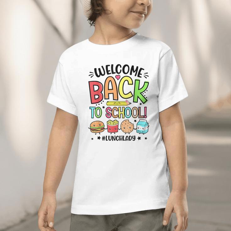 Lunch Lady Welcome Back To School 1st Day Of School Graphic Toddler T-Shirt Lunch Lady Welcome Back To School 1st Day Of School Graphic Toddler T-Shirt