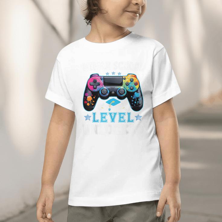 Middle School Level Unlocked Gamer First Day Back To School Graphic Toddler T-Shirt Middle School Level Unlocked Gamer First Day Back To School Graphic Toddler T-Shirt