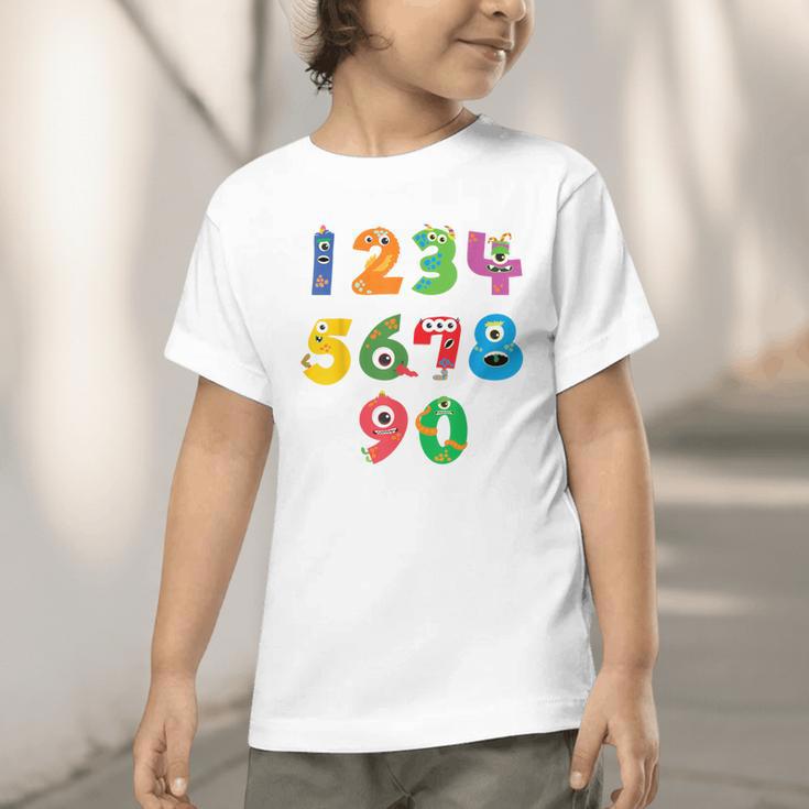 Monster Numbers Learning Cute Numbers 0-9 Back To School Graphic Toddler T-Shirt Monster Numbers Learning Cute Numbers 0-9 Back To School Graphic Toddler T-Shirt