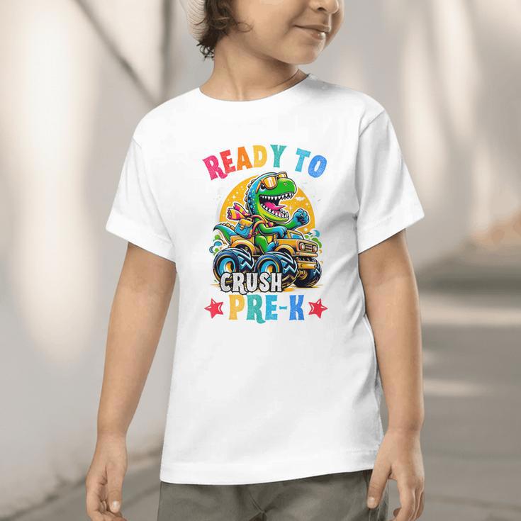 Monster Truck Dinosaur Boys Back To School Crush Pre-k Kids Graphic Toddler T-Shirt Monster Truck Dinosaur Boys Back To School Crush Pre-k Kids Graphic Toddler T-Shirt