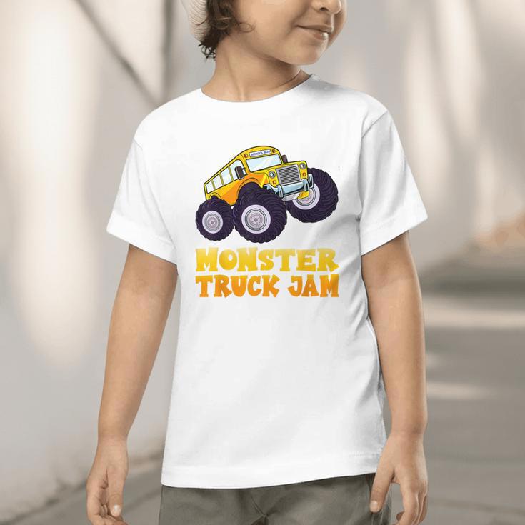 Monster Truck Jam School Bus Yellow Back To School Toddlers Graphic Toddler T-Shirt Monster Truck Jam School Bus Yellow Back To School Toddlers Graphic Toddler T-Shirt