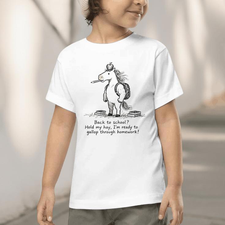 Naive Horse Doodle Back To School Gallop Homework Art Graphic Toddler T-Shirt Naive Horse Doodle Back To School Gallop Homework Art Graphic Toddler T-Shirt