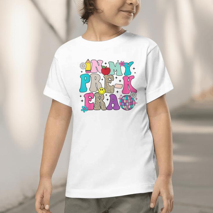 In My Pre-K Era Back To School Retro Groovy Preschool Graphic Toddler T-Shirt