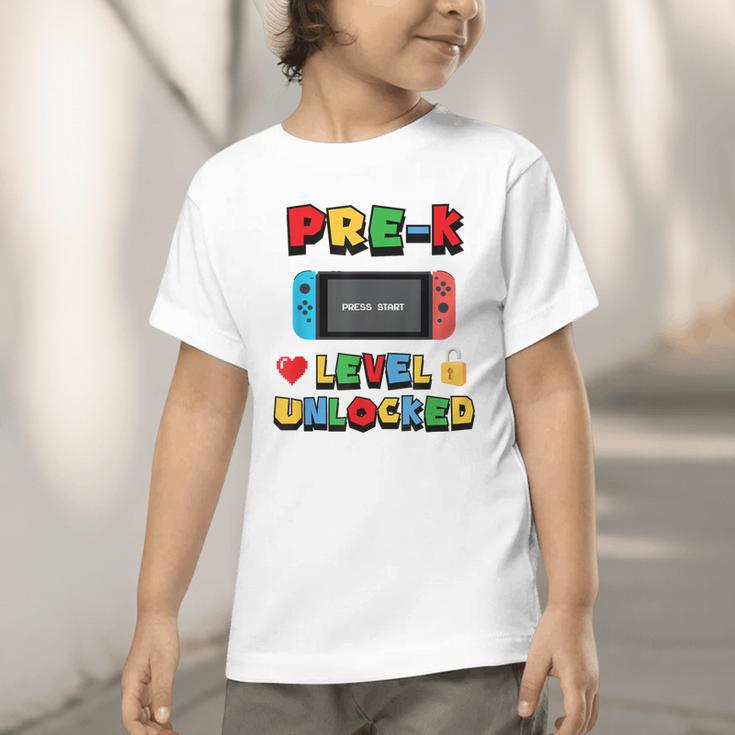Pre-K Level Unlocked Back To School Video Game Graphic Toddler T-Shirt Pre-K Level Unlocked Back To School Video Game Graphic Toddler T-Shirt