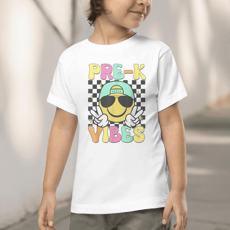 Pre-K Vibes Smile Face Back To School Pre-K Graphic Toddler T-Shirt Pre-K Vibes Smile Face Back To School Pre-K Graphic Toddler T-Shirt