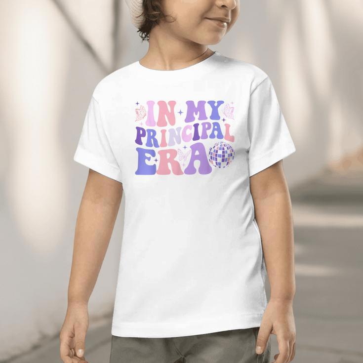 In My Principal Era Groovy School Principal Back To School Graphic Toddler T-Shirt